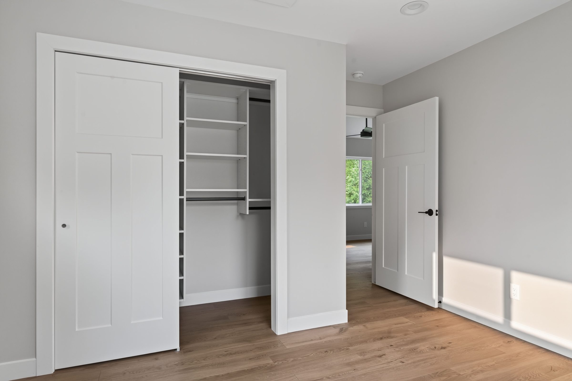 Closet with built-in shelving — aging-in-place ADU, Madison WI
