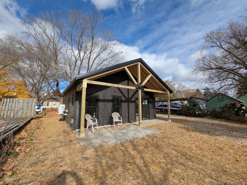 Finished detached ADU with a cedar pergola, Madison
