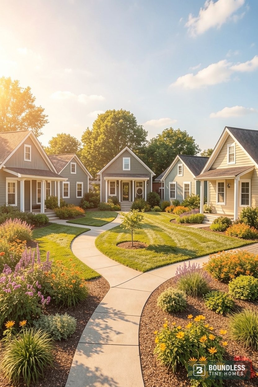 Cottage court shared walkway